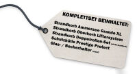Strandkorb Komplettset: Ammersee Grande XL Teak Bullauge - PE grau - Modell 585